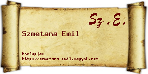 Szmetana Emil névjegykártya